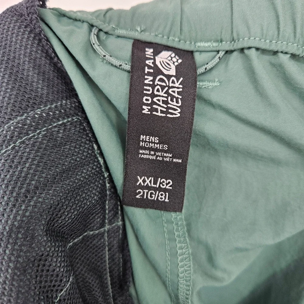 Mountain Hardwear Stryder Pants Mens XXL Green Hiking Outdoors Nylon Belted